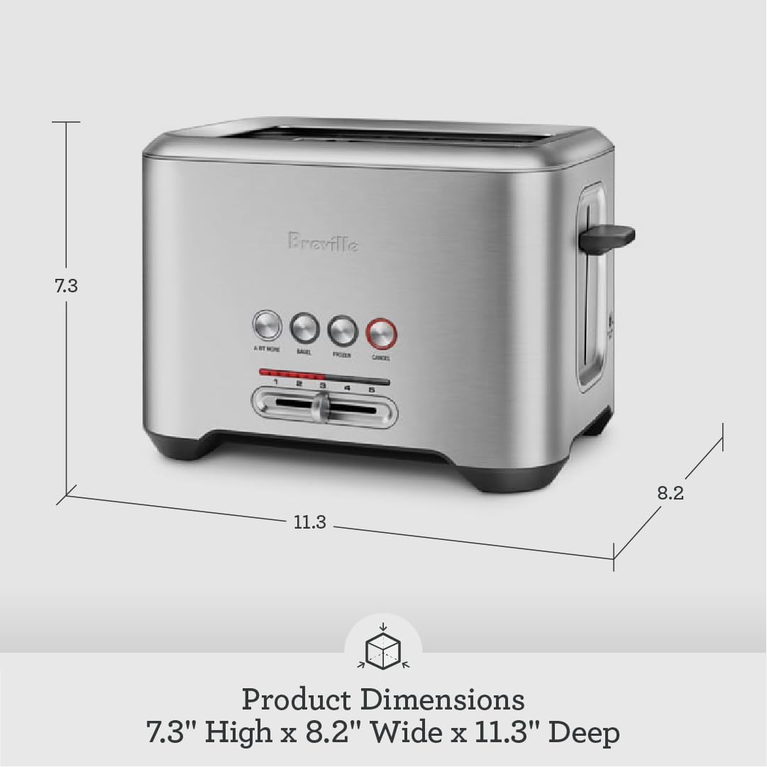 Breville BTA720XL Bit More Toaster, 2 Slice, Brushed Stainless Steel