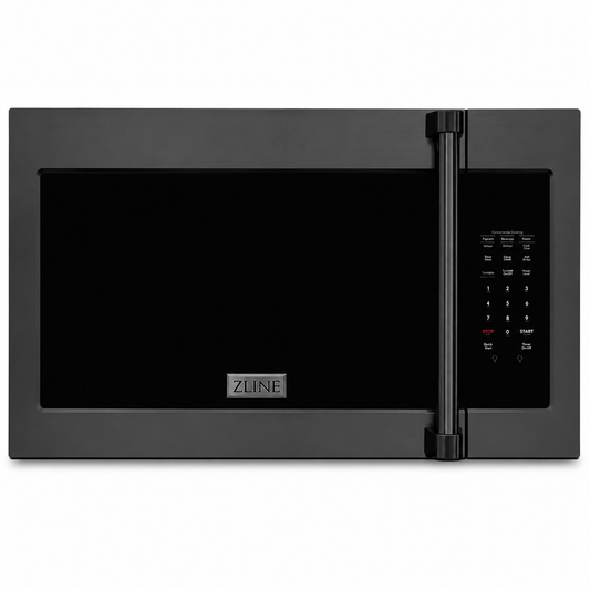 ZLINE Over the Range Convection Microwave Oven in Black Stainless Steel with Traditional Handle and Sensor Cooking