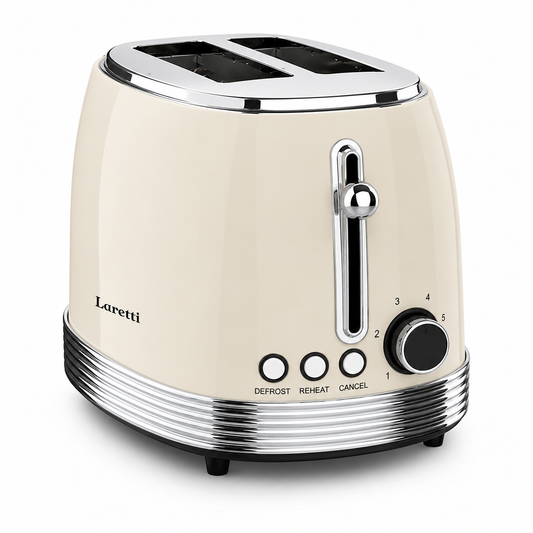 Laretti Retro 2-Slice Toaster LR-EC2354 – Cream