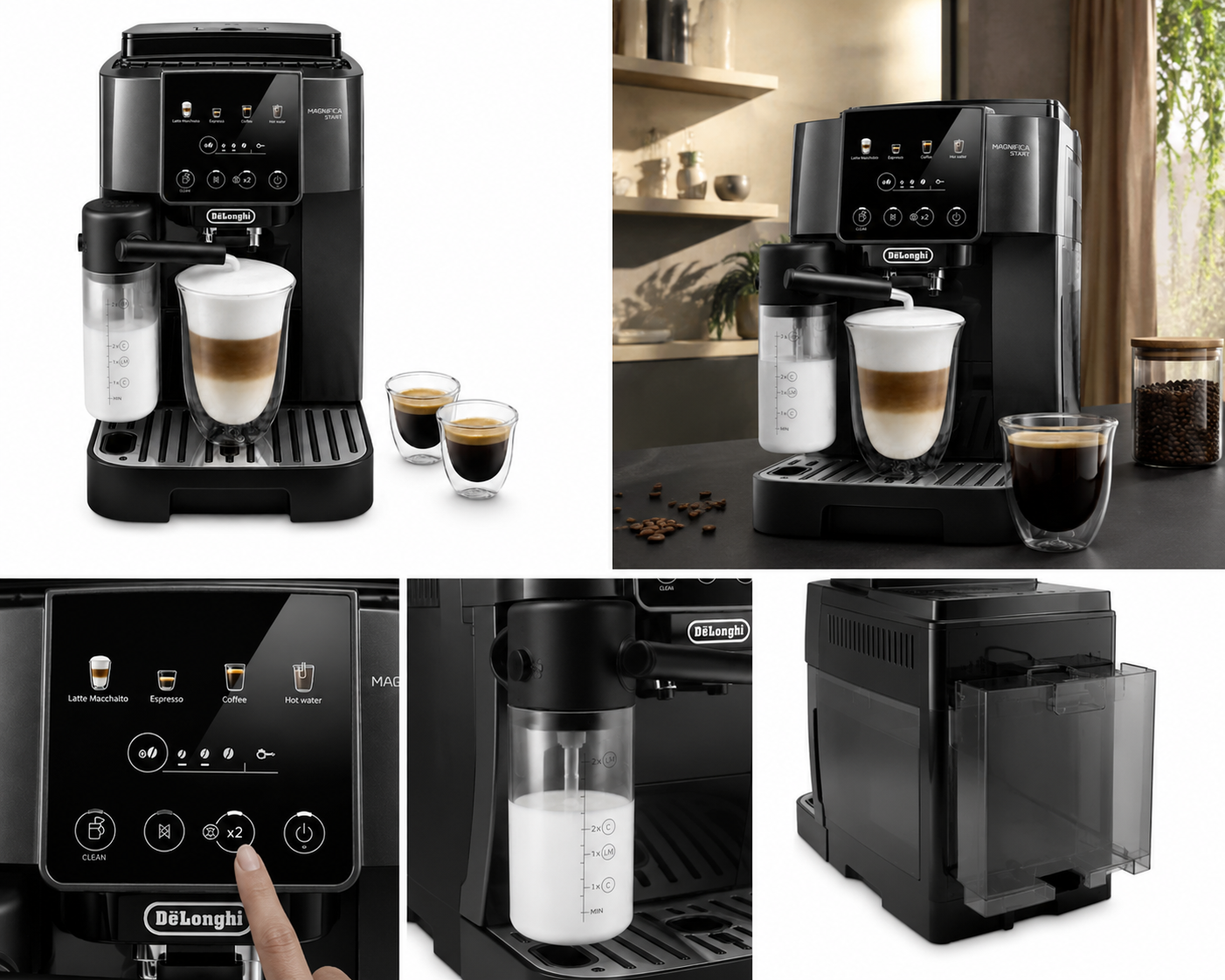 DeLonghi ECAM223.61.GB Magnifica Start Automatic Espresso Machine – 15 Bar, Black