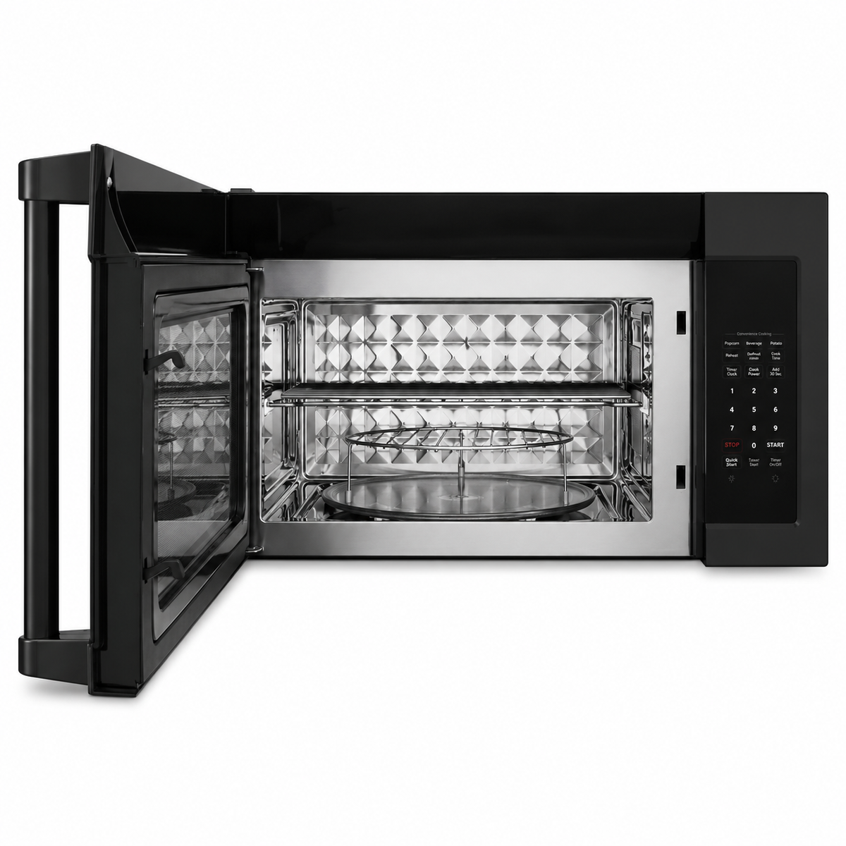 ZLINE Over the Range Convection Microwave Oven in Black Stainless Steel with Traditional Handle and Sensor Cooking