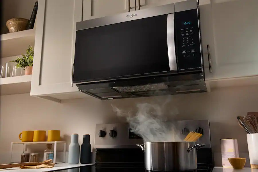 Whirlpool - 1.7 Cu. Ft. Over-the-Range Microwave with 1000-Watts Cooking Power - Stainless Steel